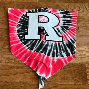 Zoozatz tie dye Rutgers bandana style tube top with tie in back
